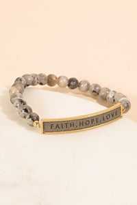 Faith Hope Love Beaded Bracelet