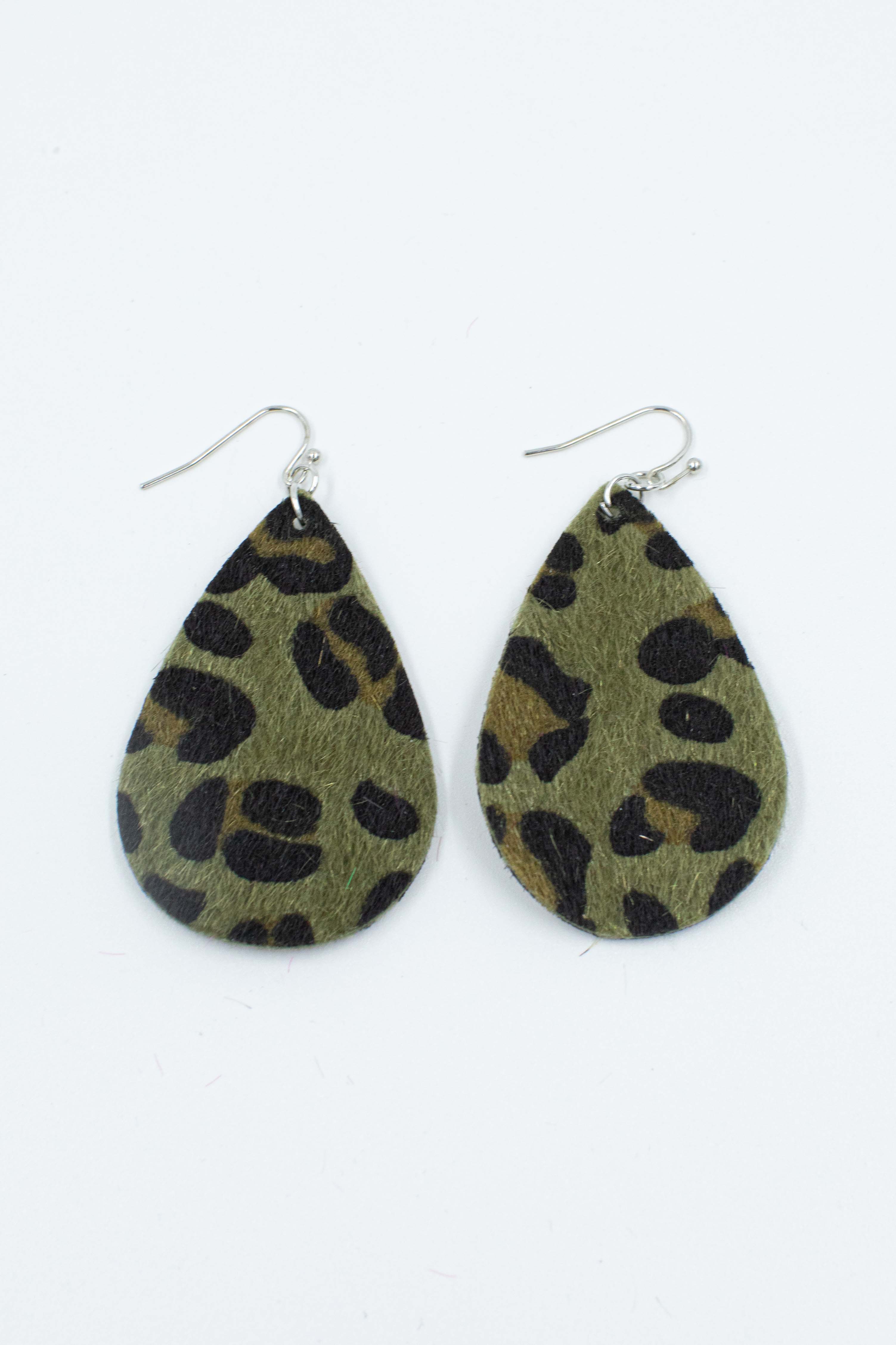 Leopard Fish Hook Earrings