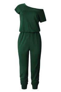 Short Sleeve Pocketed Jumpsuit