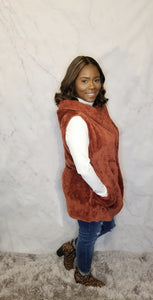 Hooded Faux Fur Vest