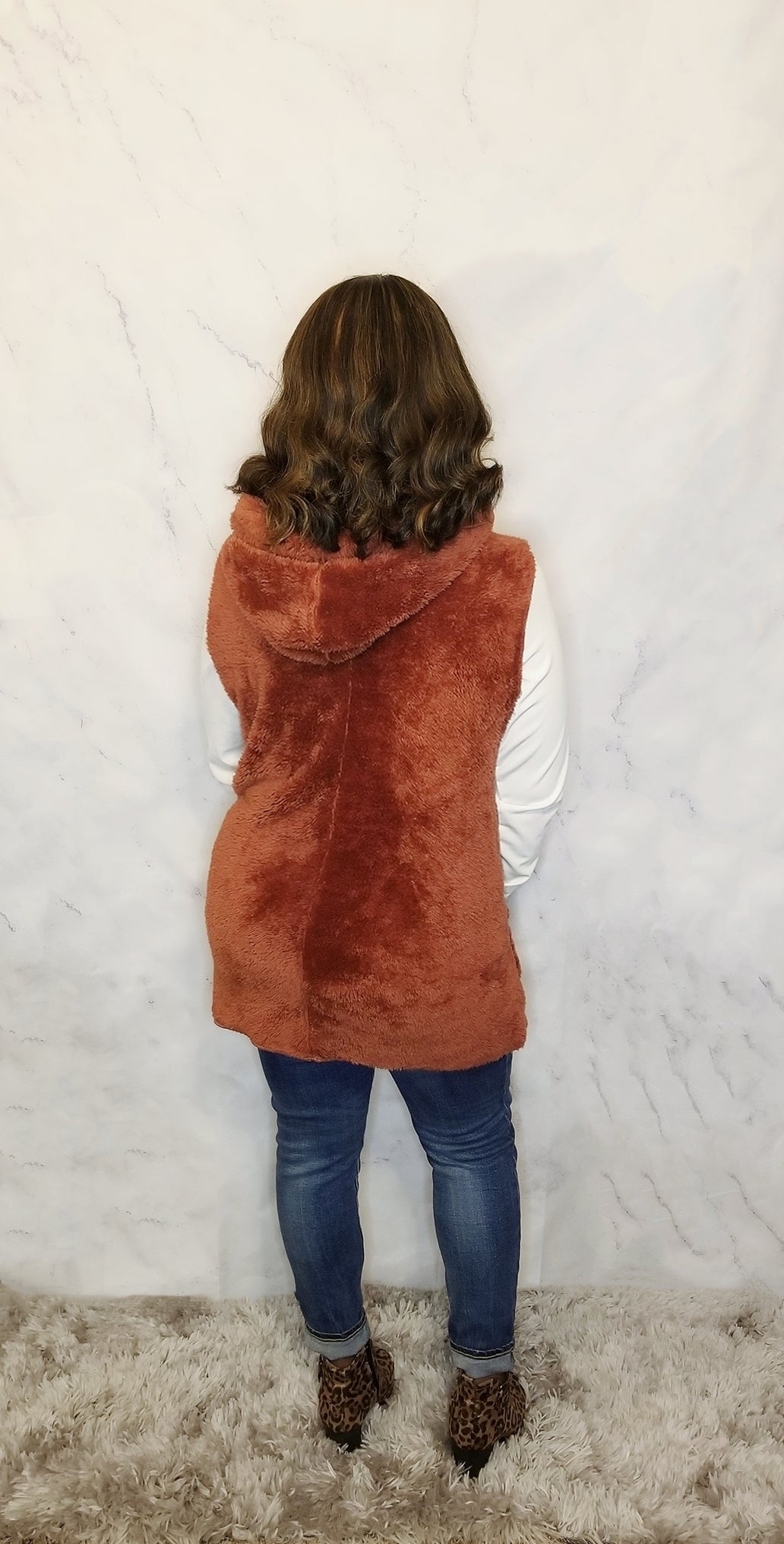 Hooded Faux Fur Vest