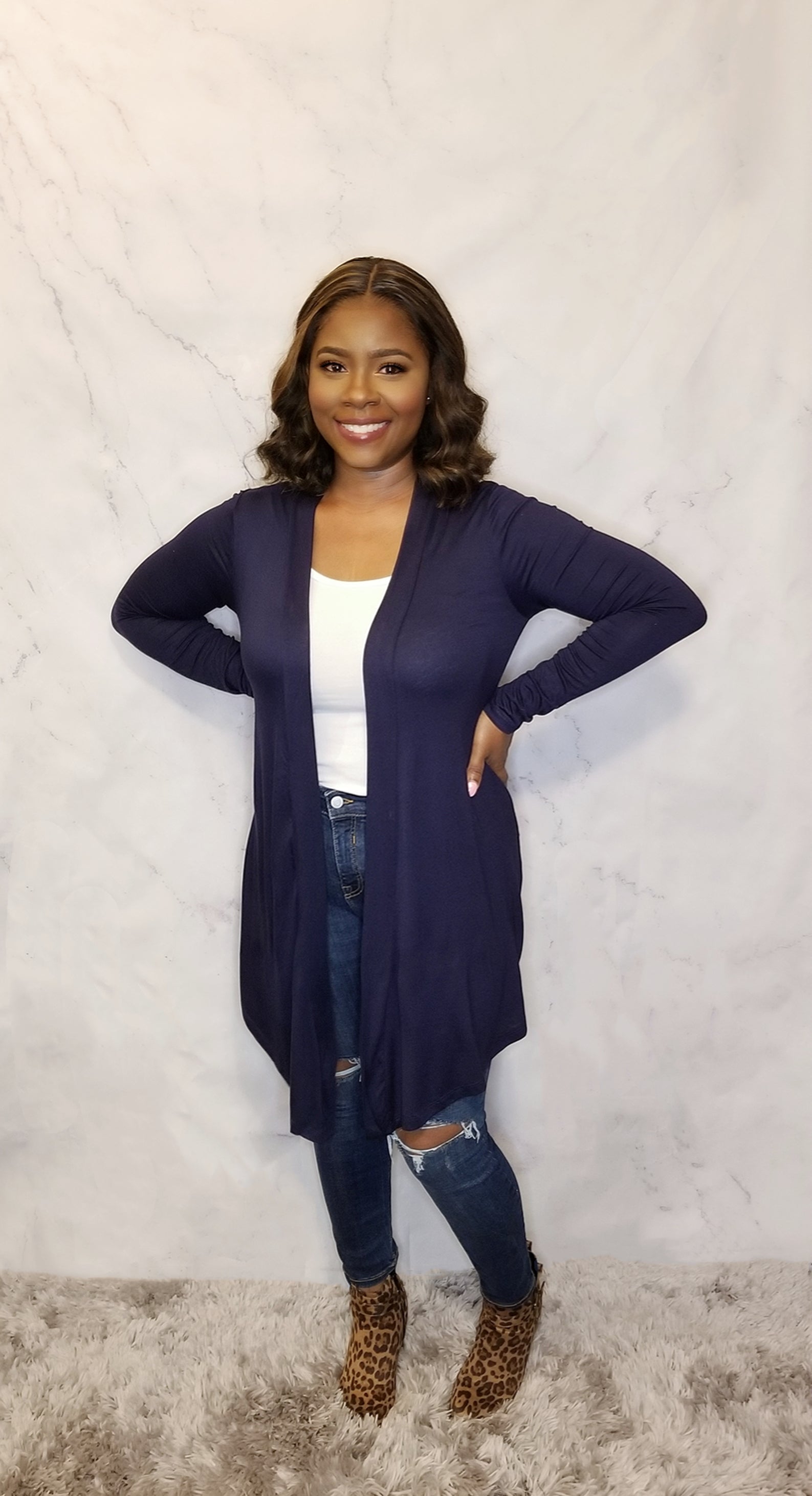 Long Sleeve Open Front Cardigan