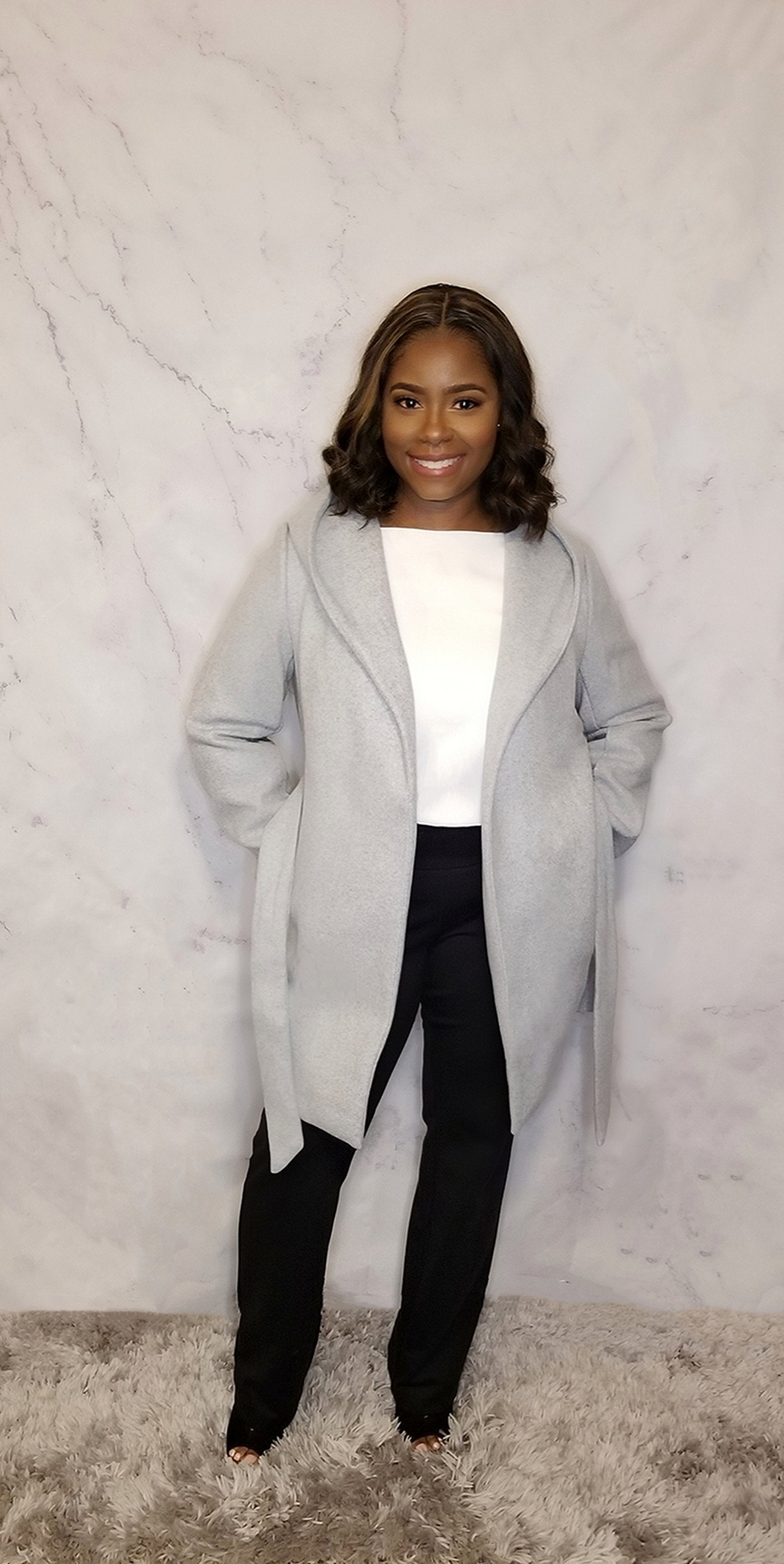 Hooded Lapel Coat