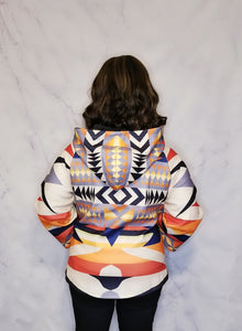 Multi-Colored Hooded Duffle Coat