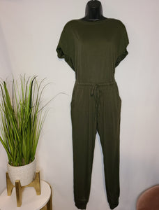 Short Sleeve Pocketed Jumpsuit