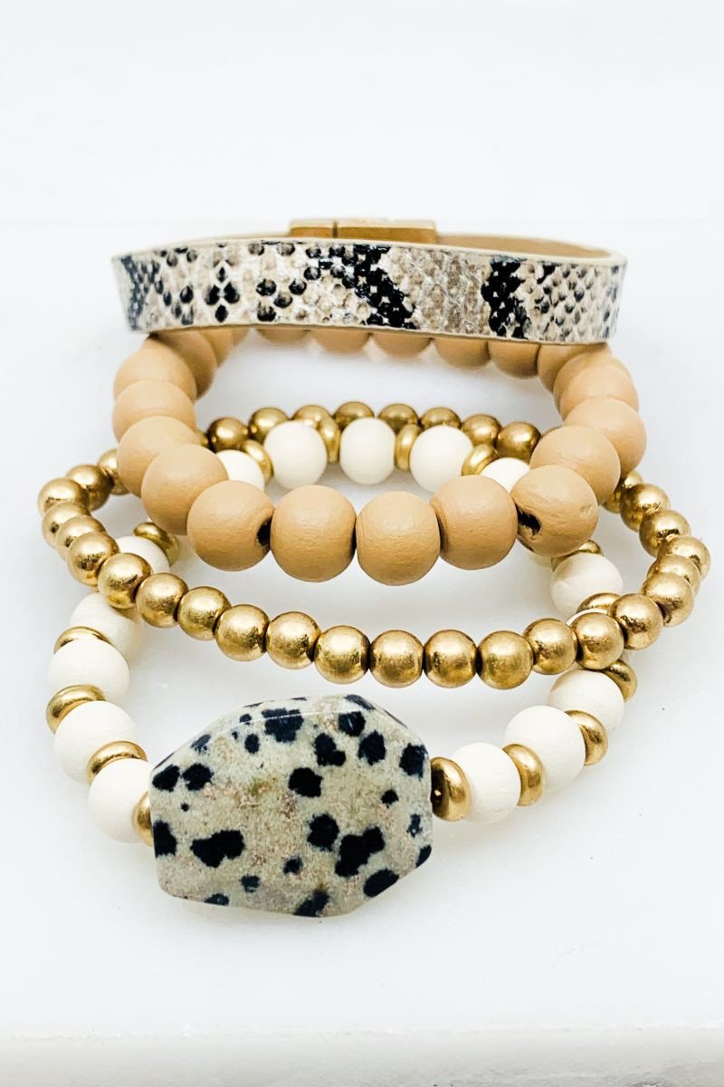 Dalmatian & Snake Print Bracelet Set