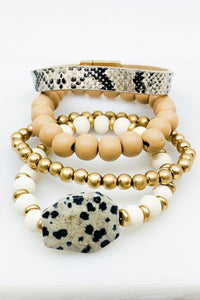 Dalmatian & Snake Print Bracelet Set