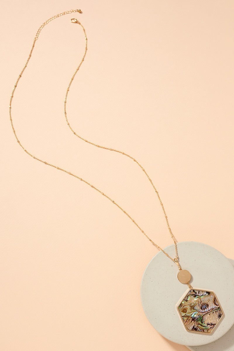 Long Hexagon Necklace
