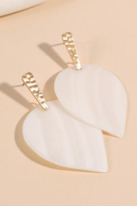 Ivory Leaf Shaped Earrings