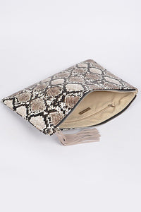Black & White Snakeskin Clutch