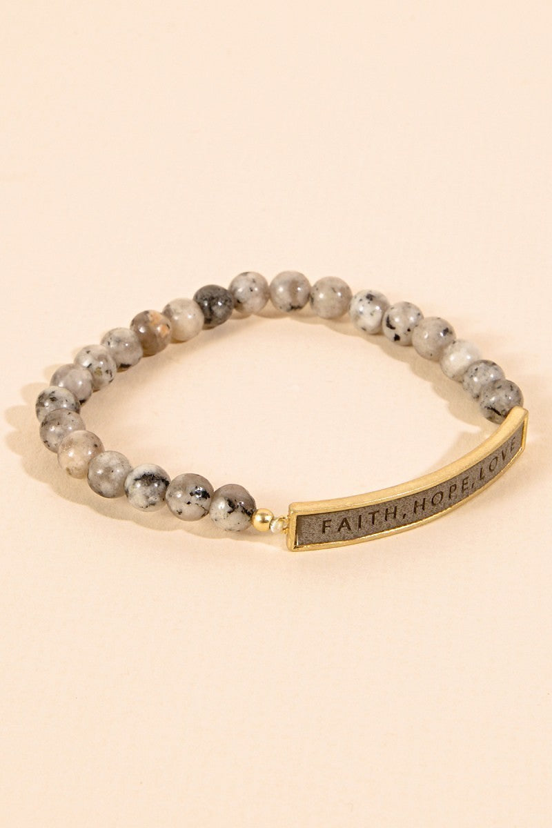 Faith Hope Love Beaded Bracelet