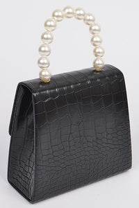Pearl Beaded Snakeskin Clutch