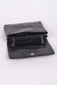 Chain Strap Snakeskin Clutch